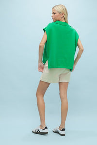 Green Collared Muscle Tank Sweater