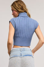 Air Force Soft Ribbed High Neck Crop Sweater Top