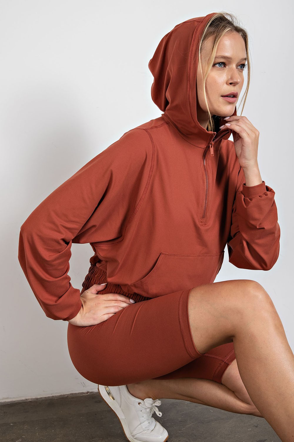 Terracotta red hoodie hot sale