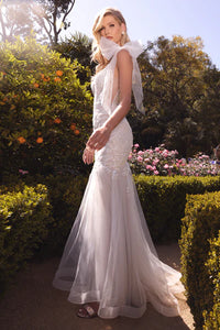 Off White Nude Vika Lace Mermaid Wedding Gown