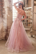 Blush Strapless Layered Tulle Ball Gown