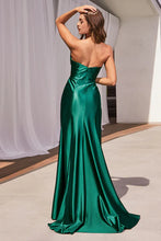 Emerald Strapless Satin Gown