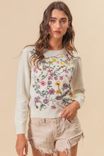 Ivory Flower Embroidery Sweater