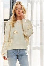 Ivory Floral Applique Sweater Top