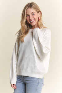 Off White Sequins Accent Sweater Top