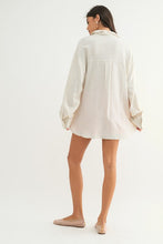 Natural Linen Oversized Button-Up Shirt