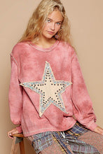 Mulberry Multi Vintage Washed Star Patch With Stude Knit Top