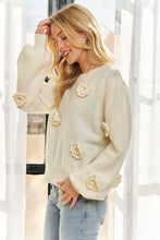 Ivory Floral Applique Sweater Top