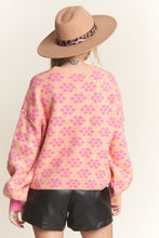 Orange Floral Pattern Cutesy Sweater Top