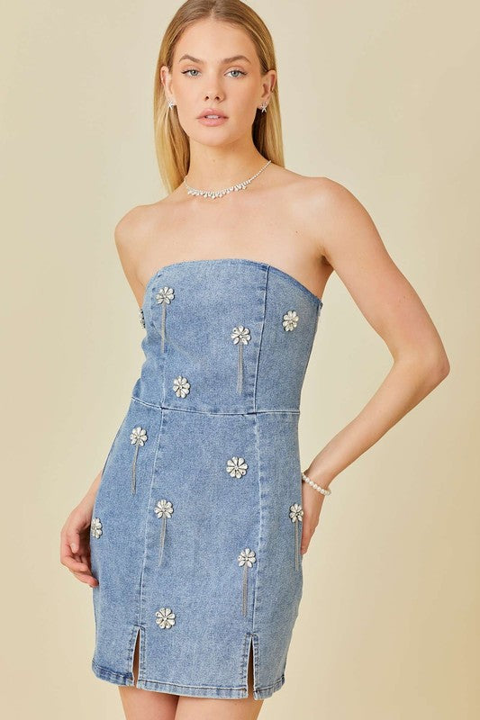 Stone denim fashion dress