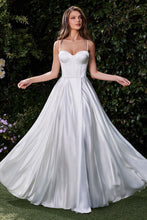 Off White Satin A-Line Bustier Bridal Dress