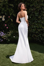 Off White Neoprene Strapless Wedding Dress