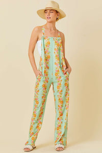 Sage Floral Print Jumpsuit