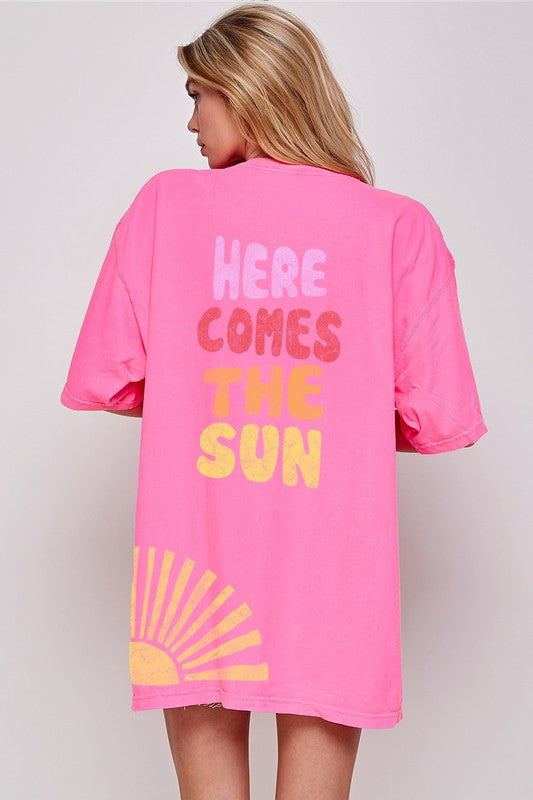 Neon Pink Garment Dye T-shirt