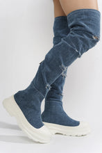 Denim Fashion Long Denim Boots