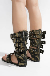 Camouflage Buckled Trendy Sandal