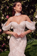 Off White Detachable Wings Mermaid Wedding Gown