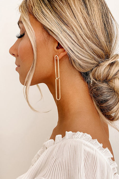 Gold Paperclip Earrings