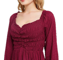 Burgundy Formal Long Sleeve Dress