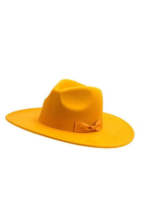 Yellow Fashion Hat With Black Bow