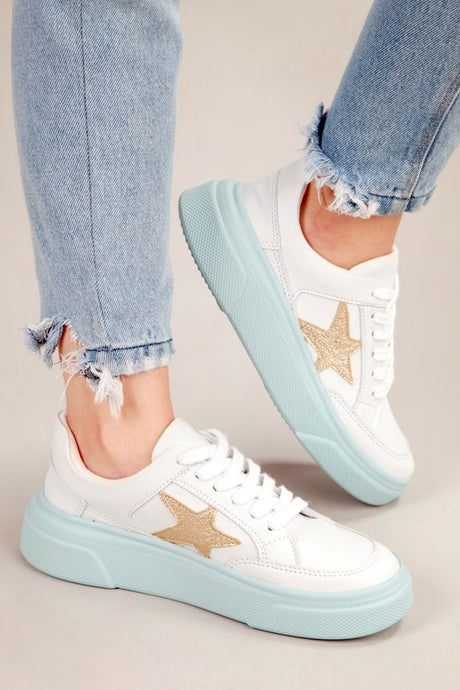 Aqua Shiny Fashion Sneakers