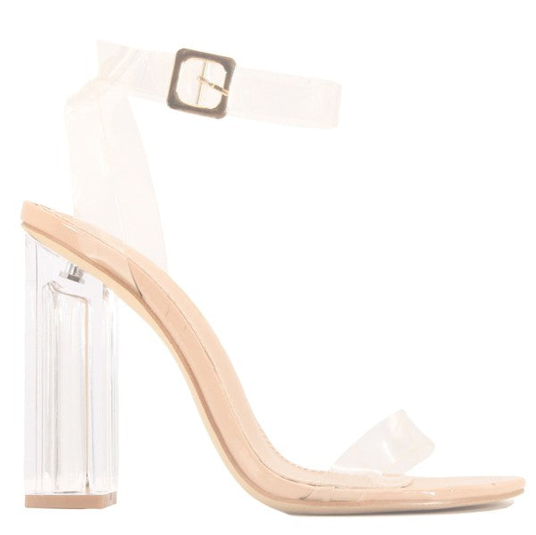 Clear Heel Party Nude High Heels