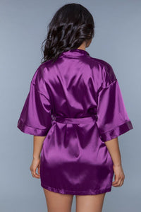 Dark Purple Getting Ready Robe Rose Pink