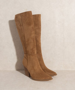 Camel Knee-High Western Boots