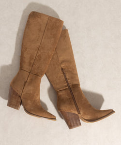 Camel Knee-High Western Boots