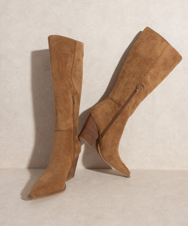 Camel Knee-High Western Boots