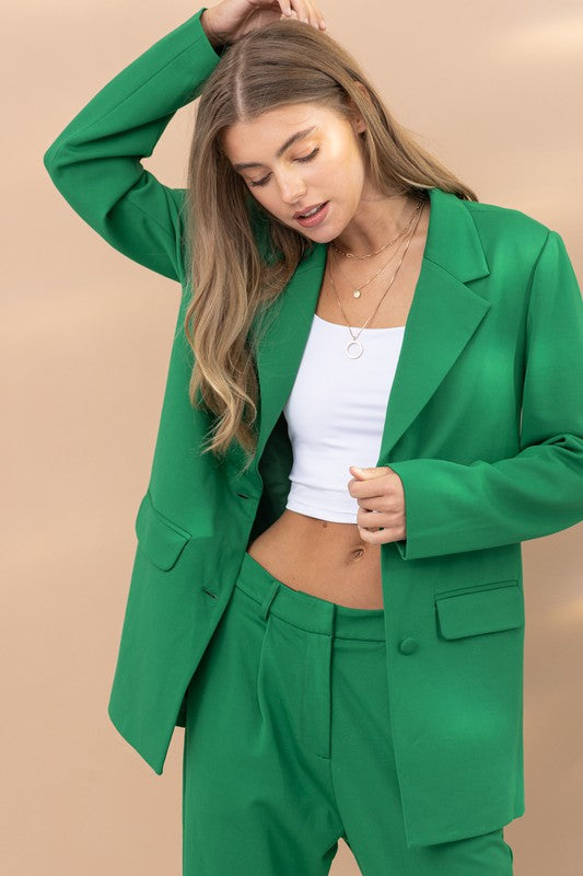 Kelly green hotsell blazer womens