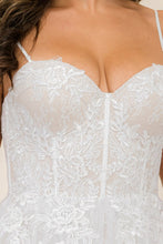 Ivory Lace Trimmed Bridal Wedding Dress