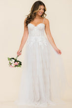 Ivory Lace Trimmed Bridal Wedding Dress