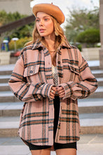 Peach Salmon Check Patterned Jacket