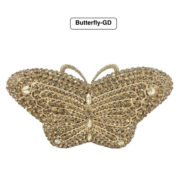Butterfly-Gold Women Clutch Evening Bag