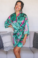 Pink And Green Tropical Robe