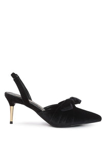 Black Mayfair Velvet High Heeled Mule Sandals