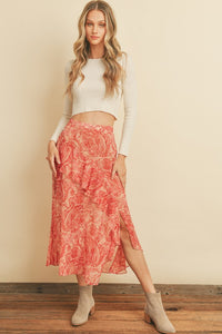 Fiesta Love Lane Diagonal Ruffled Midi Skirt