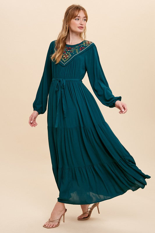 Yoke maxi sale dress