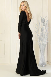 Black Long Sleeve Stretch Trumpet Dress