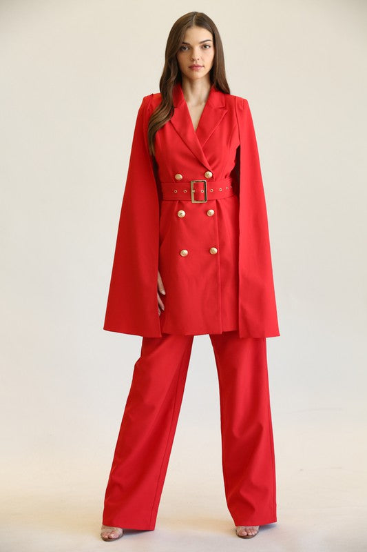 Red Statement Suit and Pants Set