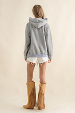 Grey French Terry Sequin Embroidery Hoodie