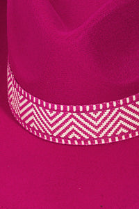 Fuchsia Zig Zag Ribbon Strap Cowboy Hat Home Hats