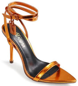 Metallic Orange High Heel Dress Shoes