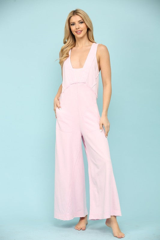 Pink 2024 cotton jumpsuit