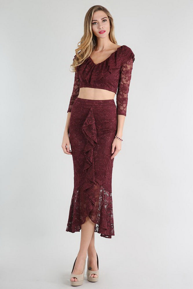 Maroon Color Lace 